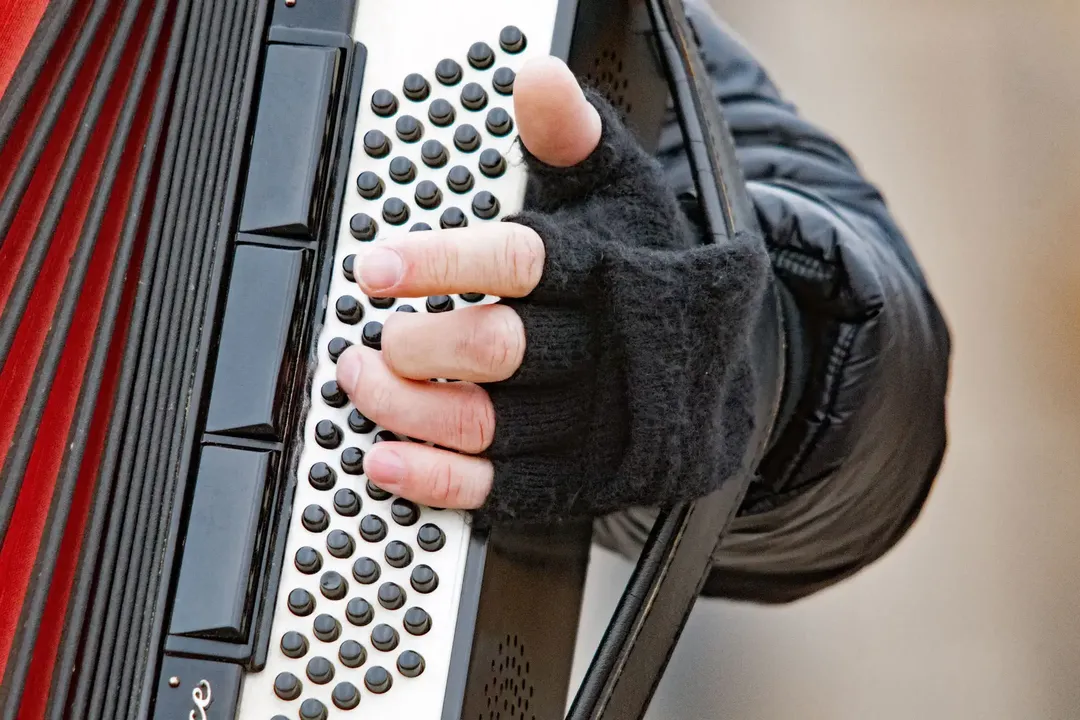 Acordeonista tocando