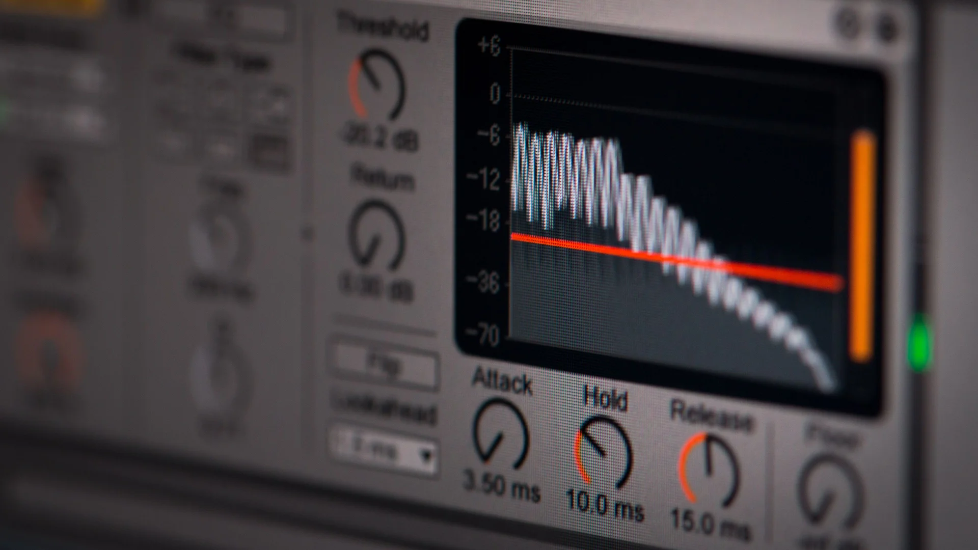 Medidores de audio en pantalla