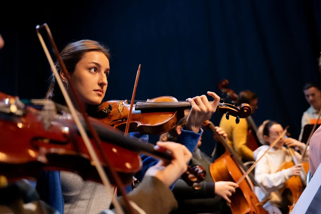 Sección de cuerda de una orquesta