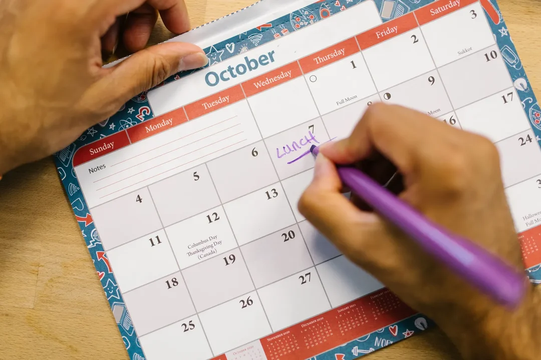 Calendario de trabajo, la herramienta del curso